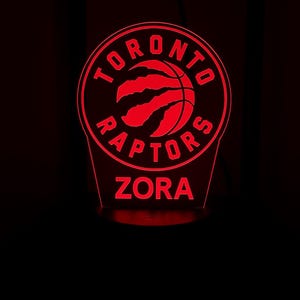 Toronto Raptors LED Lamp – Basketball Night Light for Fans – NBA Desk Lamp – Raptors Gift Idea – Man Cave or Bedroom Decor