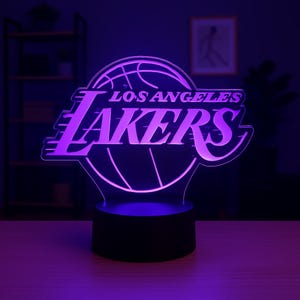 Los Angeles Basketball LED Lamp – Lakers-Inspired Night Light with Remote & 16 Colors – NBA Fan Gift or Kids Room Decor