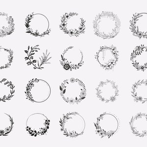 100 Wreaths SVG Bundle | Floral Circle Heart Monogram | Wedding Decor ...