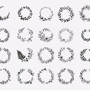 100 Wreaths SVG Bundle | Floral Circle Heart Monogram | Wedding Decor ...
