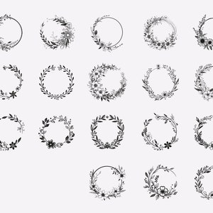 100 Wreaths SVG Bundle | Floral Circle Heart Monogram | Wedding Decor ...