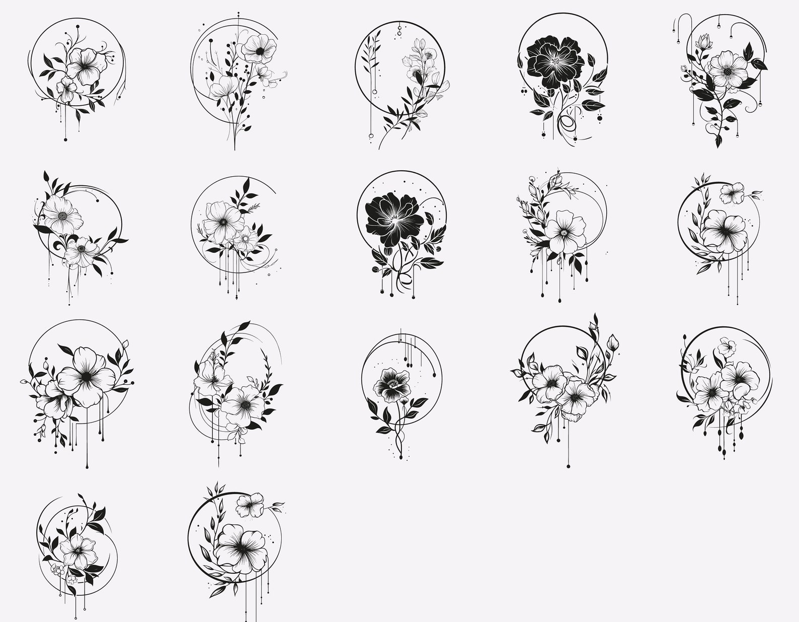 100 Wreaths SVG Bundle | Floral Circle Heart Monogram | Wedding Decor ...