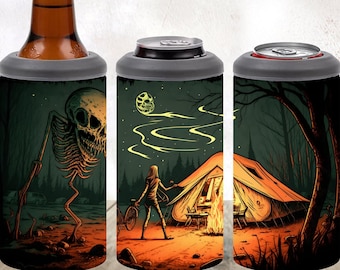 Alien Camp Invasion Sublimation Design, 4 en 1 Can Cooler Tumbler Wrap, Descarga digital instantánea PNG