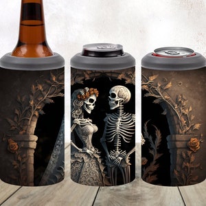 Day of the Dead Sublimation Design, 4 in 1 Dosenkühler Tumbler Wrap, sofortiger digitaler Download PNG