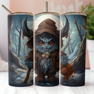 Baby Krampus Tumbler Wrap PNG 20oz Skinny Straight and Tapered Tumbler Sublimation Design PNG