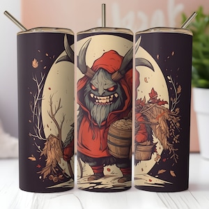 Krampus Tumbler Wrap PNG 20oz Skinny Straight and Tapered Tumbler Sublimation Design PNG