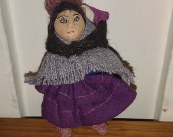 Vintage Ethnic Doll Mother Carrying Baby