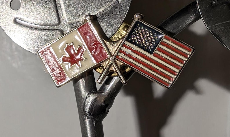 Vintage American Flag & Canadian Flag Pin - Etsy