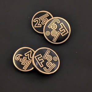Vintage Hermès 1989 Cufflinks Black and Gold Tone