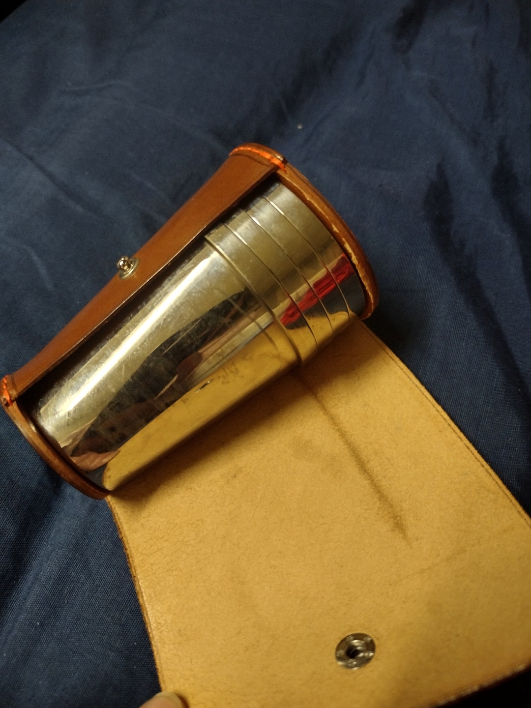 Vintage Travel German Leather Shot Glass Set Etsy