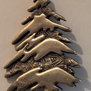 Vintage MFA 925 Sterling Snow Bedecked Evergreen Tree Brooch