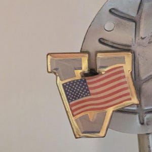 Vintage V for Veteran American Flag Pin