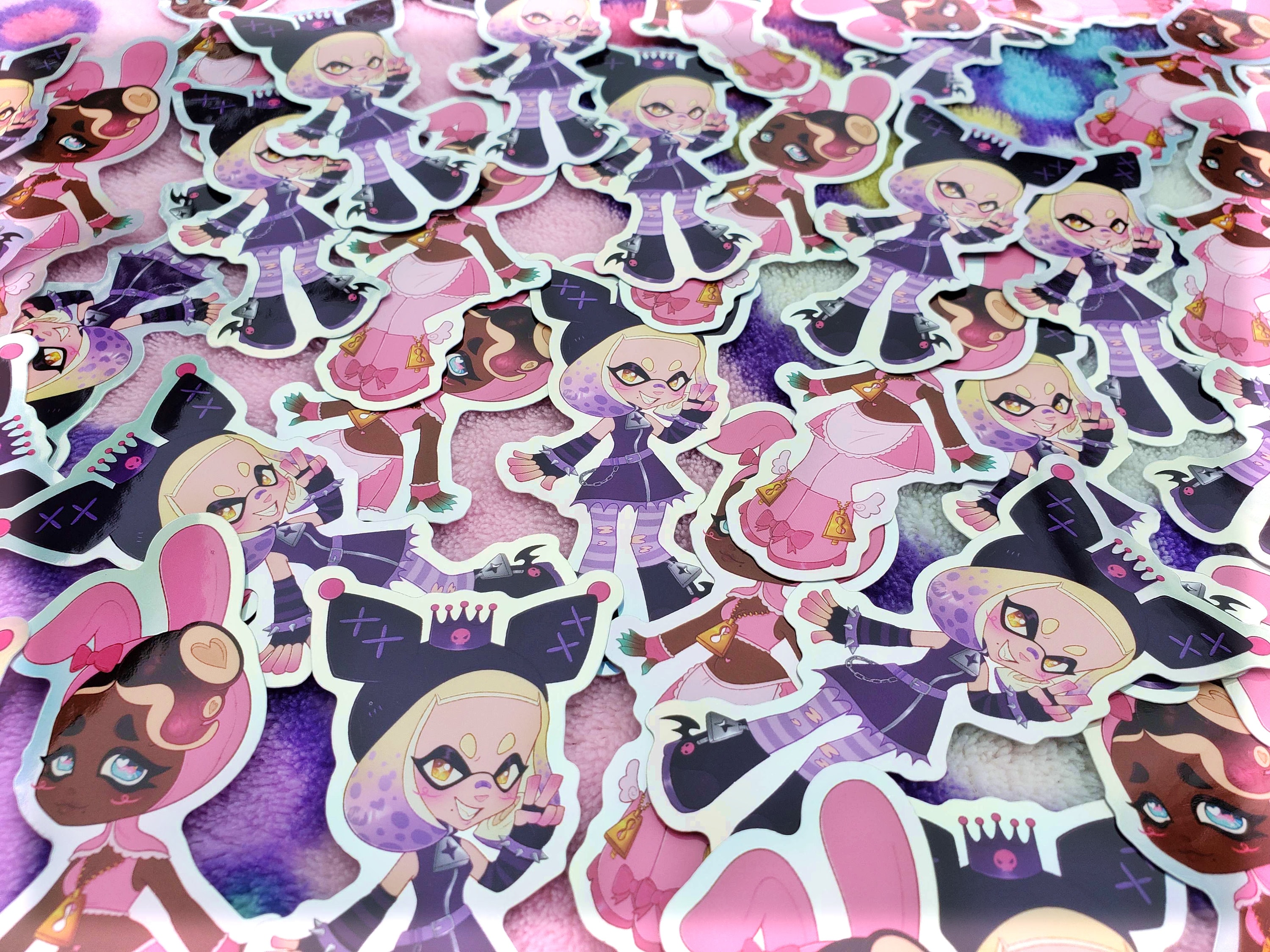 Splatoon Kuro and My Melo Sanrio Inspired off the Hook STICKER SET