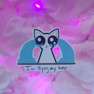 Trying My Best Kitty Waterproof Vinyl Sticket