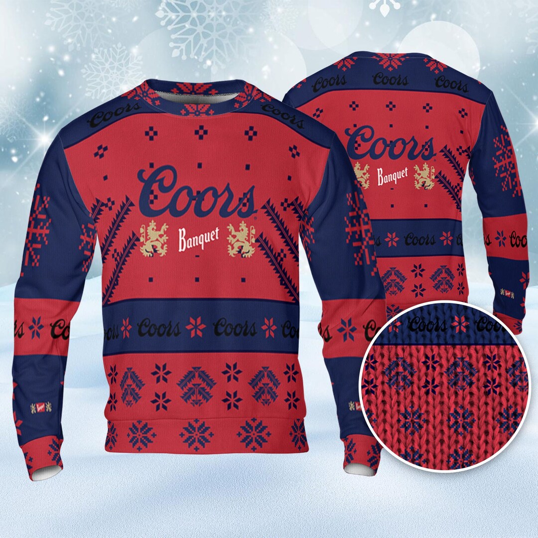 Coors Banquet Ugly Sweater Snowflakes Beer Love Ugly Christmas Etsy