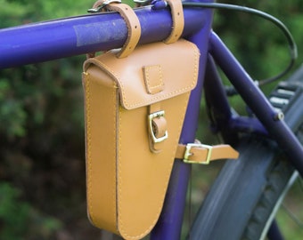 Bicycle Classic Handmade Leather Frame Bag Tan UK STOCK