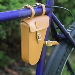 Bicycle Classic Handmade Leather Frame Bag Tan UK STOCK