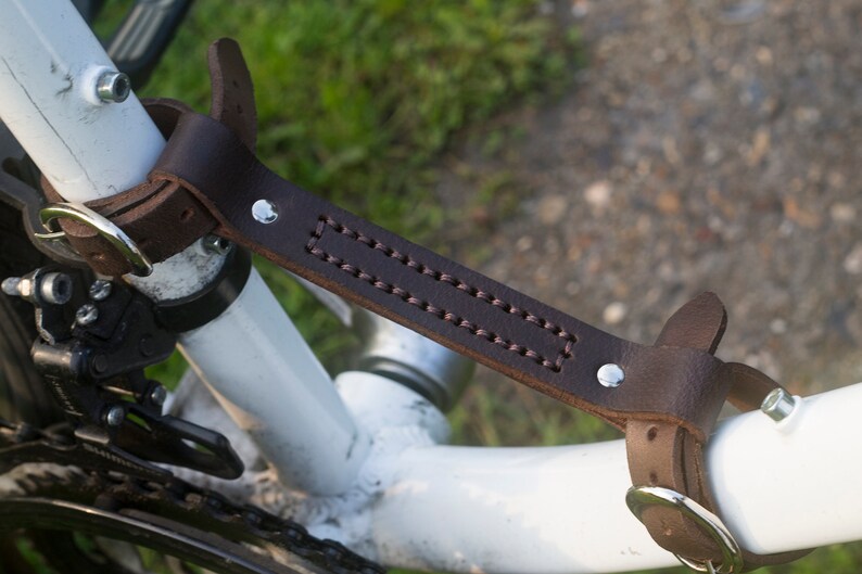 Leather Carry Handle for Bike Bicycle Frame Carrying Handgrip BROWN image 4