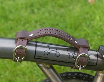 Leather Mini Carry Handle For BROMPTON Handgrip Bike Bicycle Frame Carrying BROWN