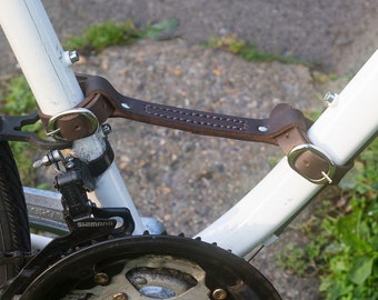 Poignée de transport en cuir pour cadre de vélo, poignée de transport marron