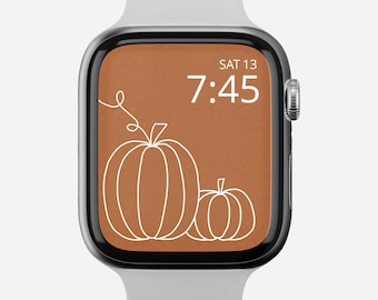 Fine Line Apple Watch Face, Pumpkins Watch Face, Hand Drawing Watch Face, Fall Apple Watch Wallpaper, Autumn Apple Watch Face, Fall Art
