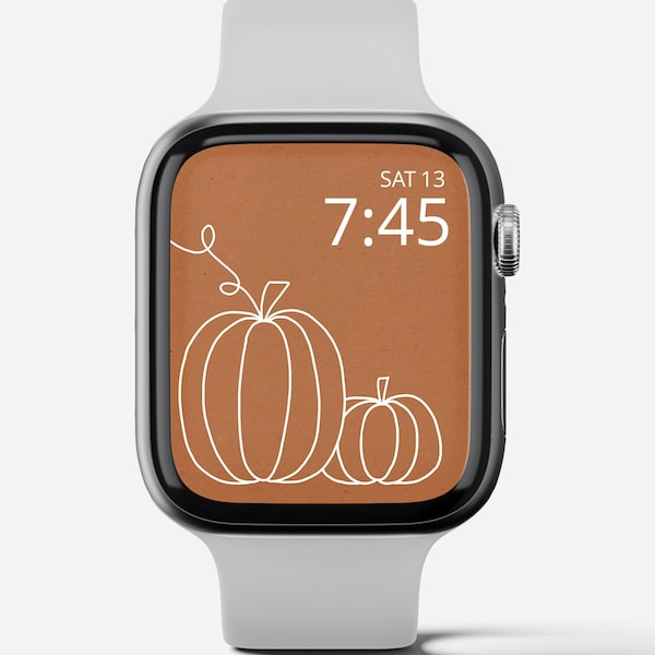 Fine Line Apple Watch Face, Pumpkins Watch Face, Hand Drawing Watch Face, Fall Apple Watch Wallpaper, Autumn Apple Watch Face, Fall Art