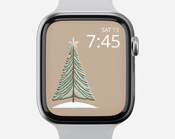 Christmas Apple Watch Wallpaper, Embroidery Xmas Watch Face, Christmas Apple Watch Face, Xmas Tree Watch Face, Christmas Tree Watch Face