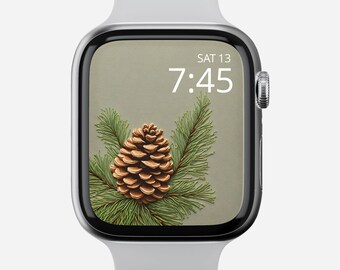 Christmas Pine Cone Apple Watch Wallpaper (Digital Download)