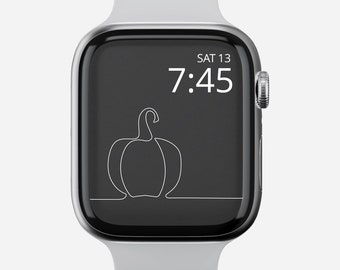 Fine Line Apple Watch Face, Pumpkin Apple Watch Face Wallpaper, Apple Watch Background, Halloween Apple Watch Face, Fine Line Watch Face