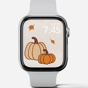 Embroidery Apple Watch Face, Embroidered Patch Pumpkin Apple Watch Face, Fall Apple Watch Face Wallpaper, Halloween Apple Watch Face