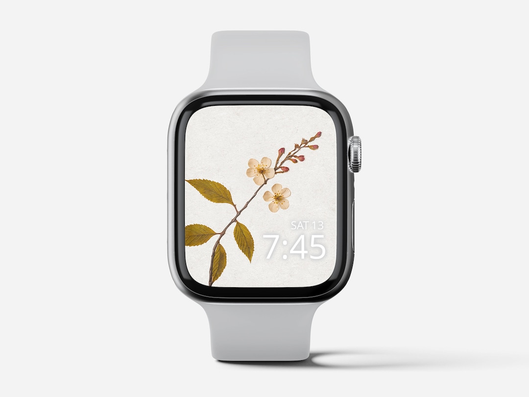 Pressed Flower Apple Watch Wallpaper, Dried Flower Watch Face, Dry