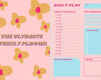 The Ultimate Weekly Planner (pink) - Daily Plan, Self Care, Study Plan, Meal Plan and More