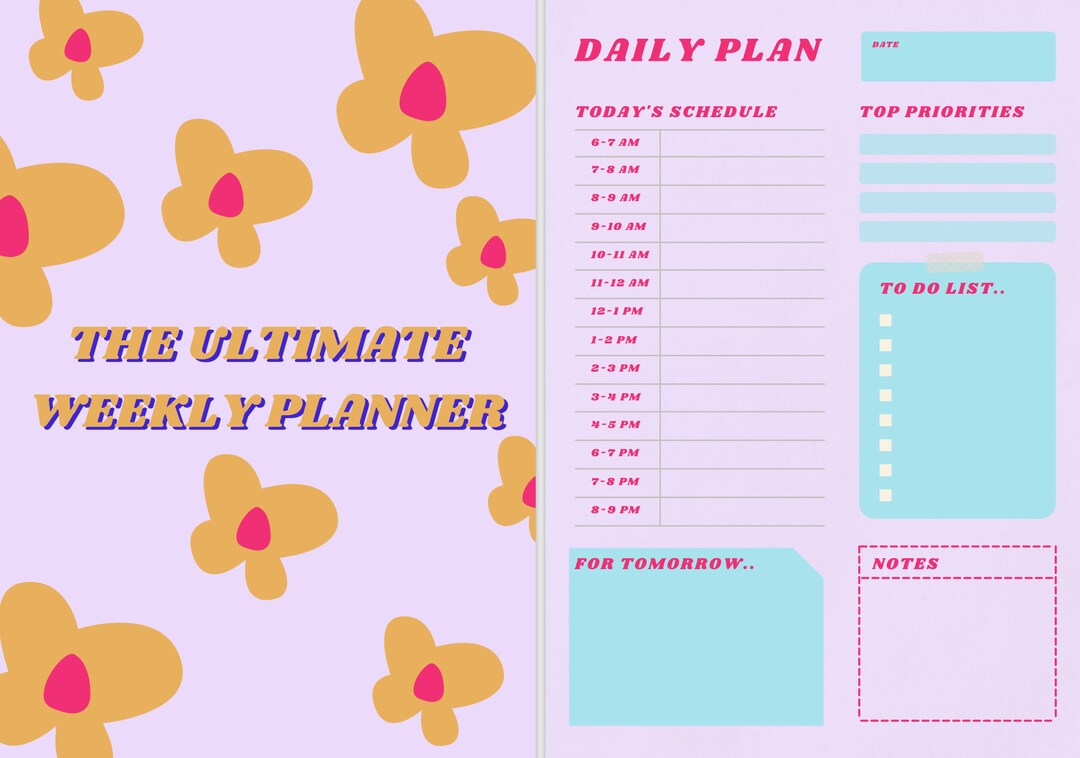 The Ultimate Weekly Planner lilac Daily Plan Self Care - Etsy