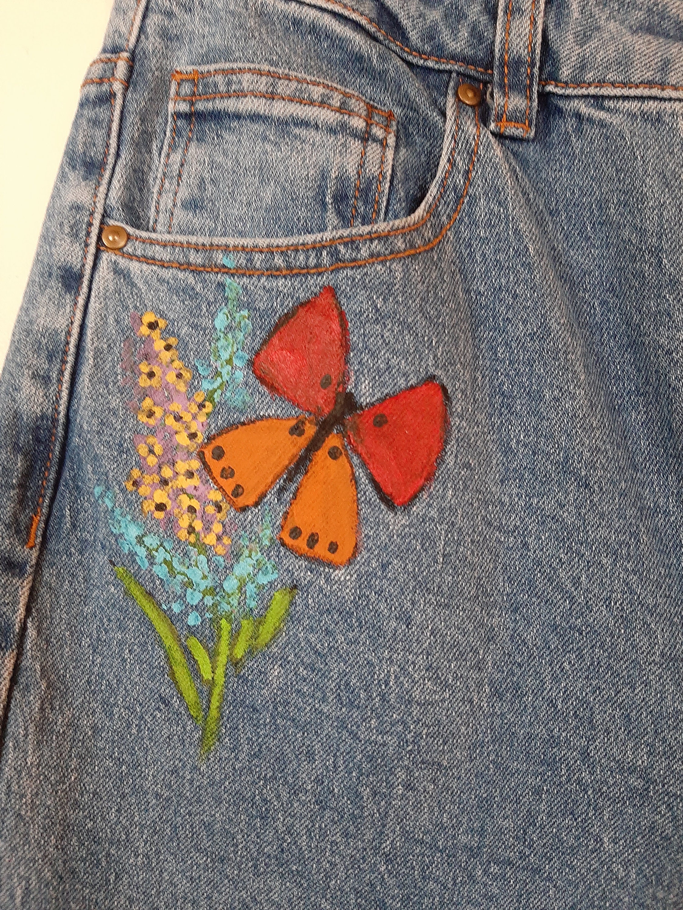 Hand Painted Women's Jeans