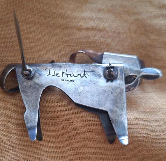 Bull sterling silver/copper modernist Brooch View 4