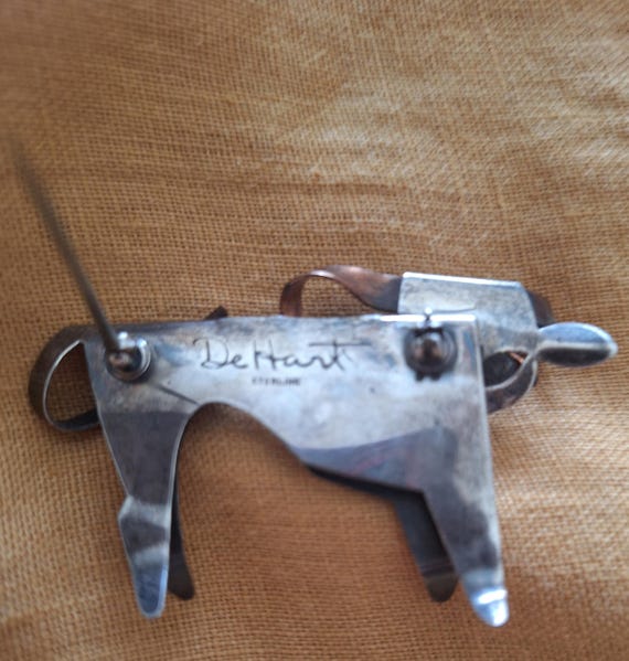 Bull sterling silver/copper modernist Brooch View 3