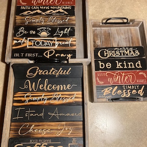Engraved Rustic Wooden Block Signs; Country Decor; Custom Laser-Engraved Block Signs; Small Birthday Gifts; Home Decor; Custom Blocks; Gifts