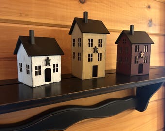 Miniature Primitive Traditional Saltbox Houses