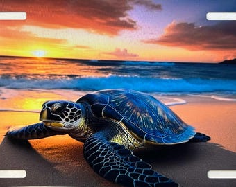 Sea Turtle Aluminum License Plate