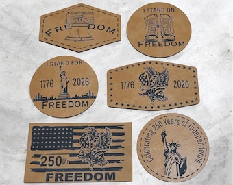 250 Years USA Anniversary, Laser-Engraved Leatherette Patches! Original designs!