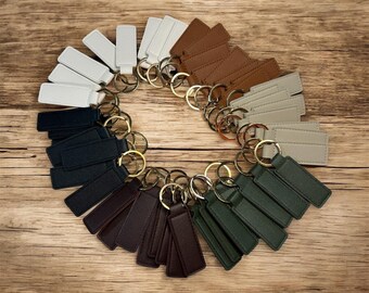 Custom Engraved Leather Keychain; Laser-Engraved; Personalized Keychain