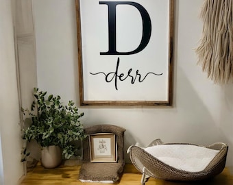 Personalized Family Name Sign, Laser-Cut Wall Art