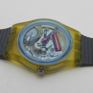 Swatch Quartz LD 106 Blue Bay von 1987 Armbanduhr Ø 25 mm OVP rare (O4783)