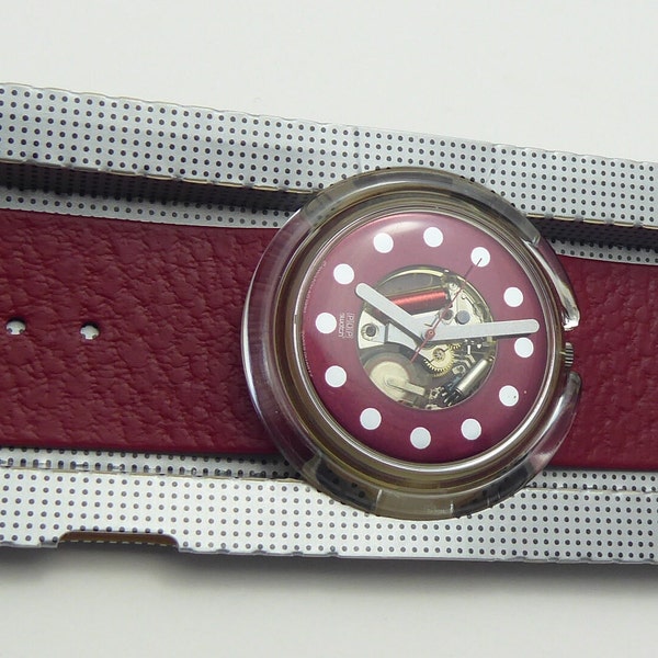 POP Swatch Quartz PWK142 Secret red 1990 Armbanduhr Ø 46 mm OVP (O4760)