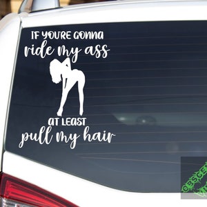 Ride My Ass Pull My Hair Decal Car Laptop Notebook