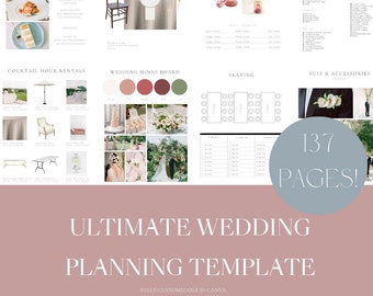 Wedding Planner Template | 137 Page Visual Planner (Digital Download)