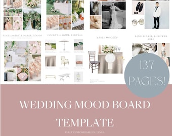 Sjabloon bruiloft moodboard | Visuele planner (canva, digitale download)