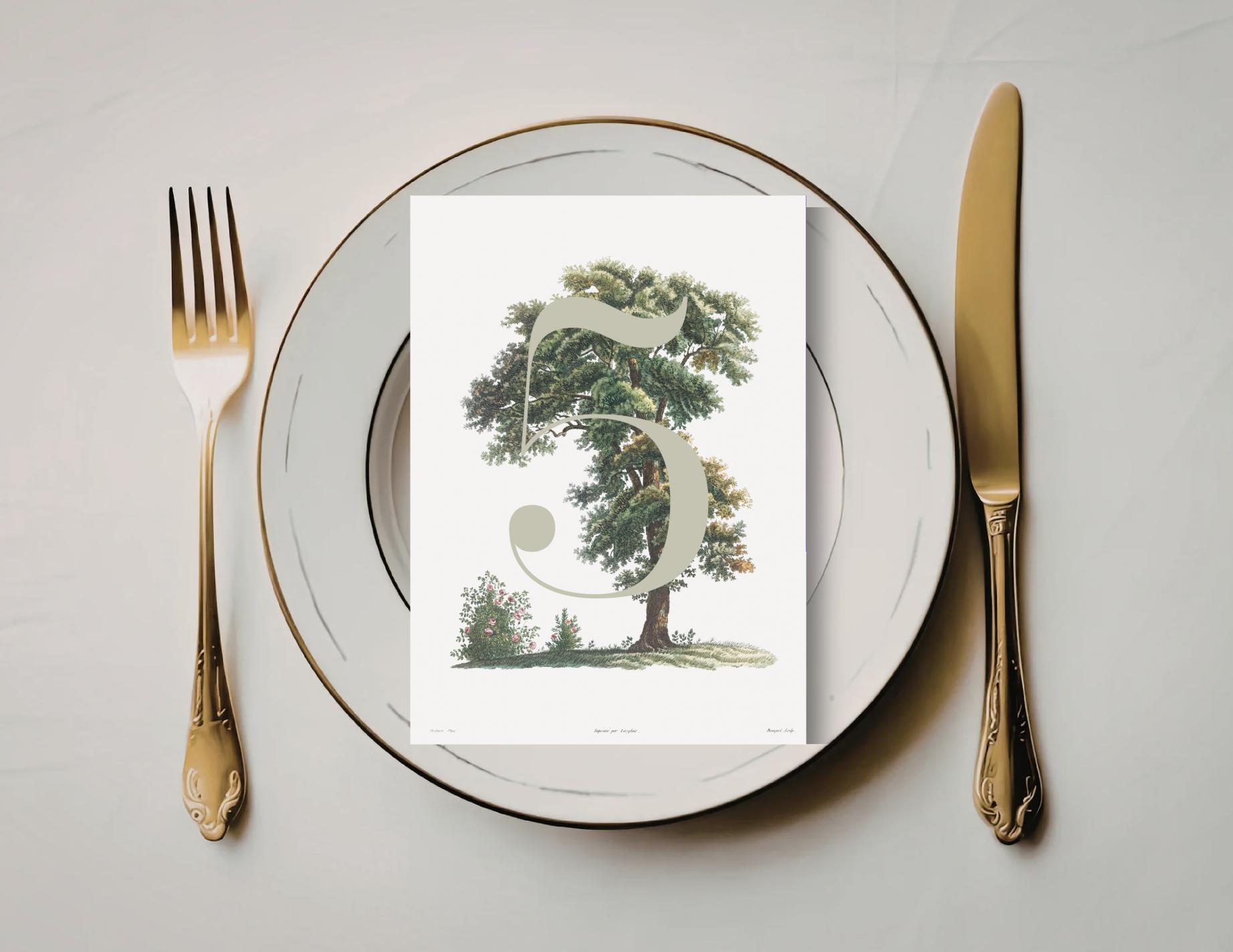 Oak Tree Table Numbers | Wedding Canva Template (instant Download) - Etsy
