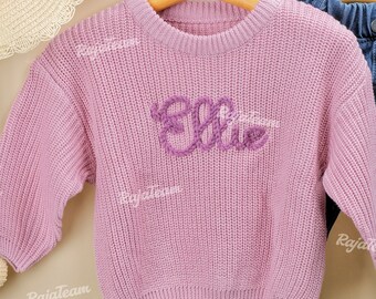 Adorable Baby Name Sweater - Embroidered and Personalized Newborn Knitted Sweater for Special Occasions