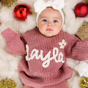 Personalized Baby Name Sweater for Newborns, Ideal for Baby Showers!